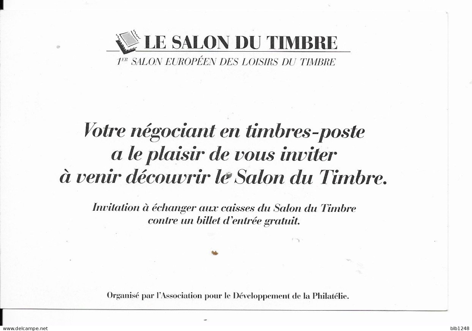 Bourses & Salons De Collections Paris Parc Floral Salon Du Timbre 1994 - Bolsas Y Salón Para Coleccionistas