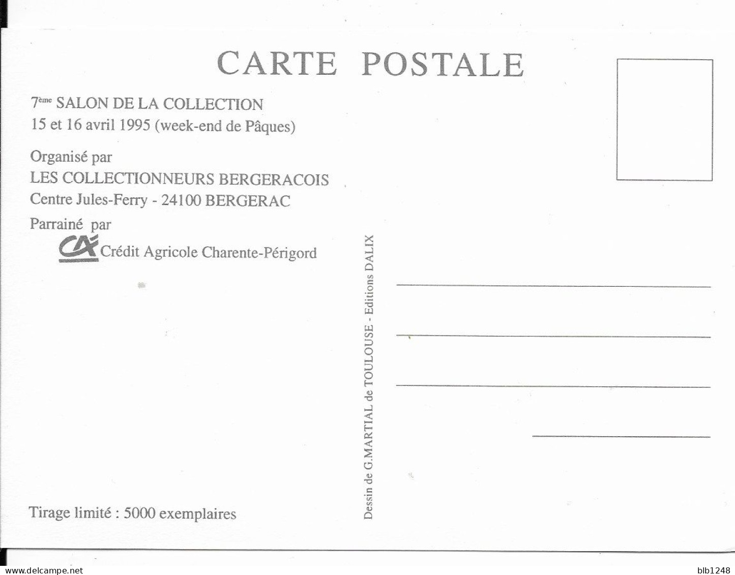 Bourses & Salons De Collections  Bergerac 7eme Salon De La Collection 1995 - Beursen Voor Verzamellars