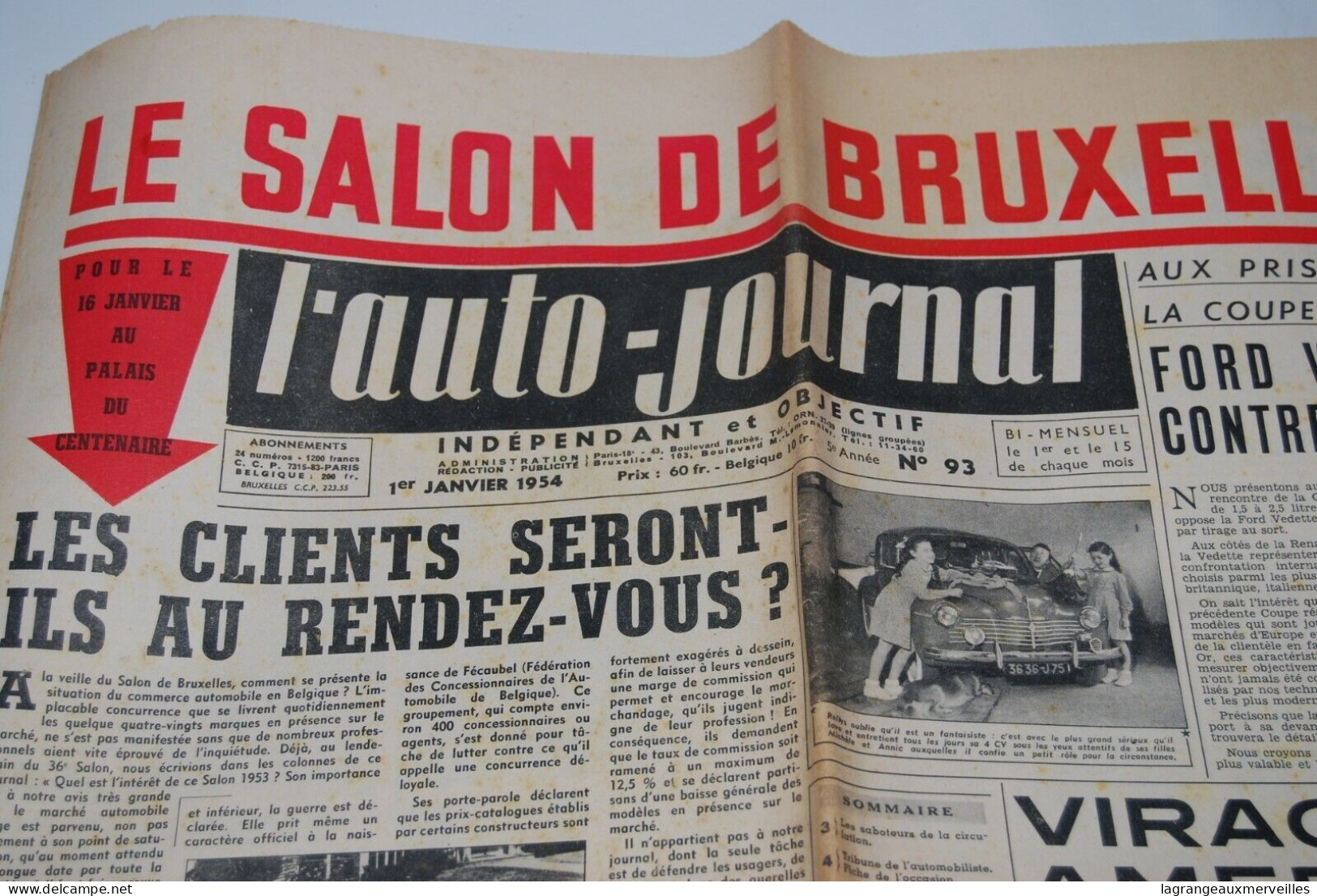 C214 Ancien Journal - L'Auto Journal - 1954 Salon De L'auto - 1950 à Nos Jours