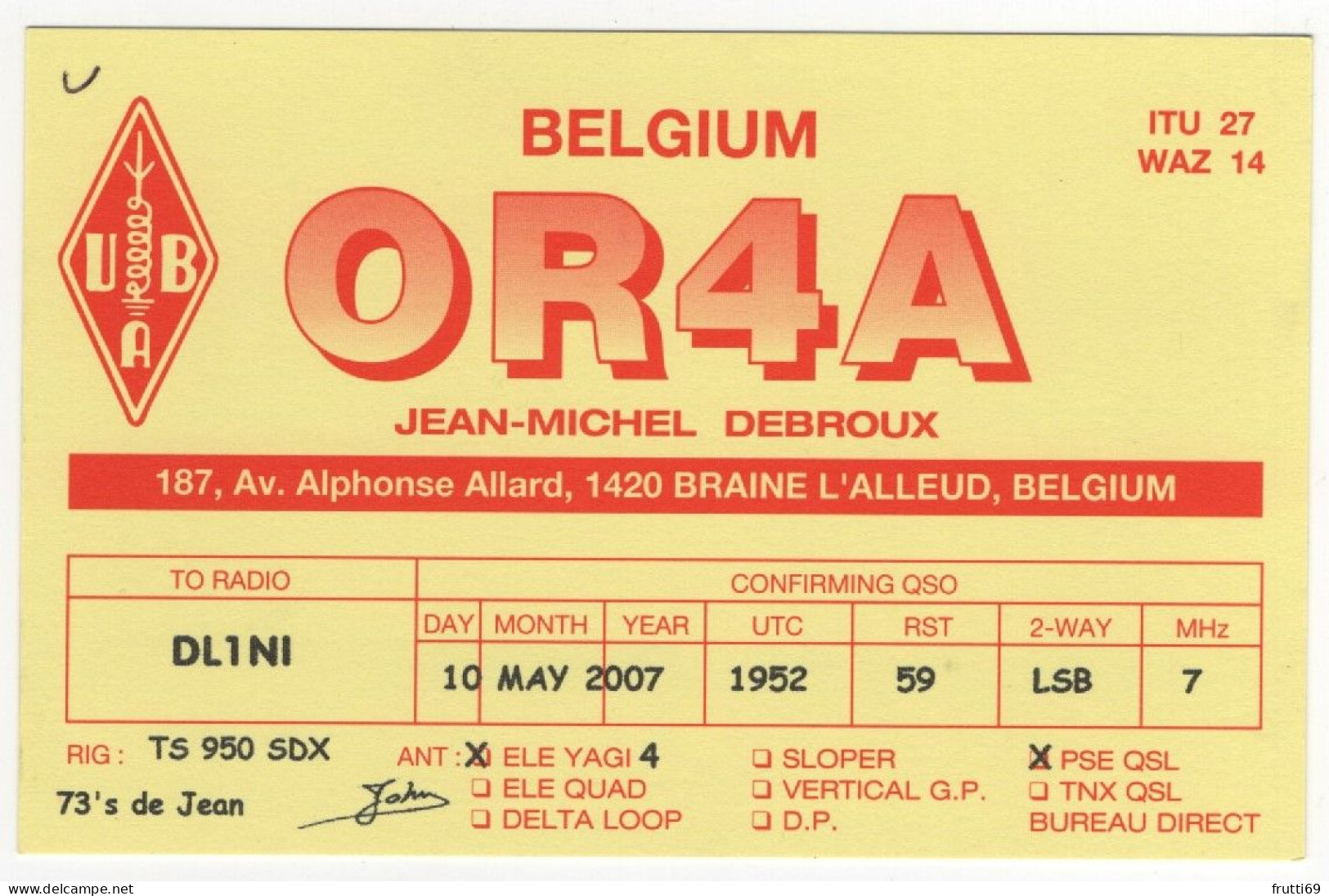 AK 211421 QSL - Belgium - Braine L'Alleud - Radio
