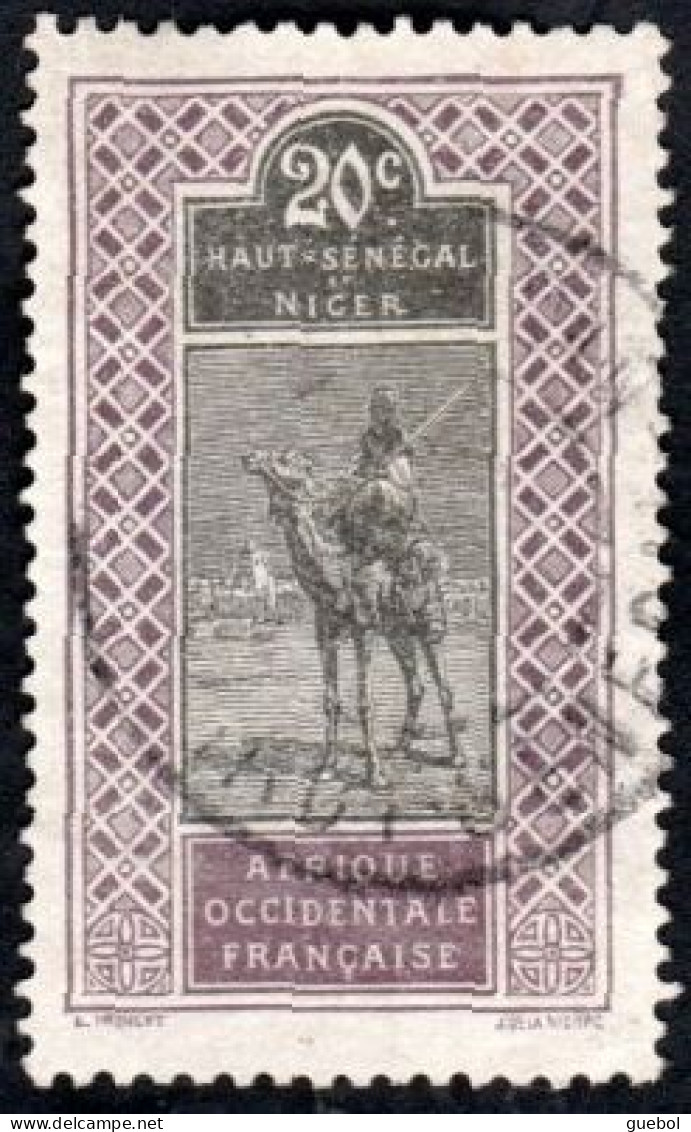 Haut-Sénégal Et Niger Obl. N° 24 - Targui. Chameau. Dromadaire. LE 20c Violet-brin Et Orange - Gebraucht