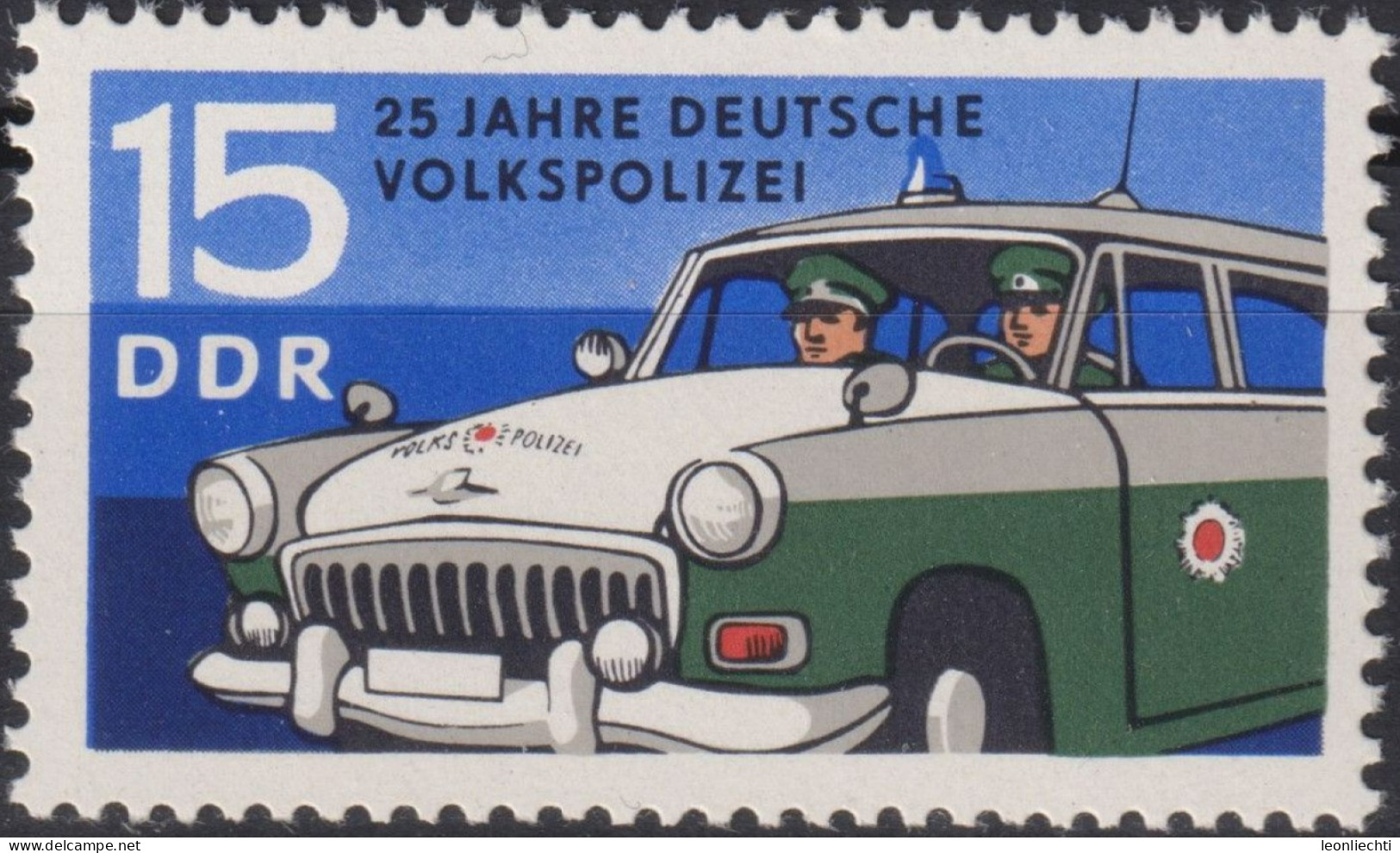 1970 DDR ** Mi:DD 1581, Sn:DD 1212, Yt:DD 1294, Sg:DD E1309, Funkstreifenwagen, Deutsche Volkspolizei - Policia – Guardia Civil