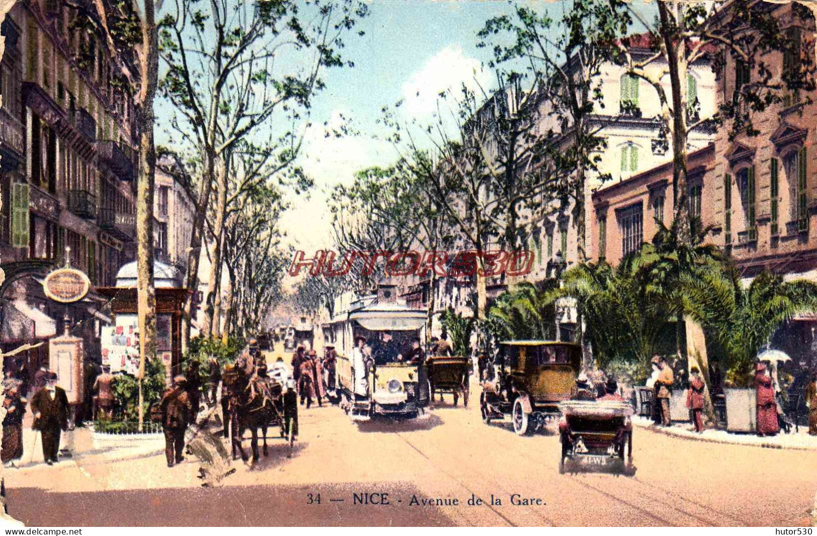 CPA NICE - AVENUE DE LA GARE - TRAMWAY - Stadsverkeer - Auto, Bus En Tram