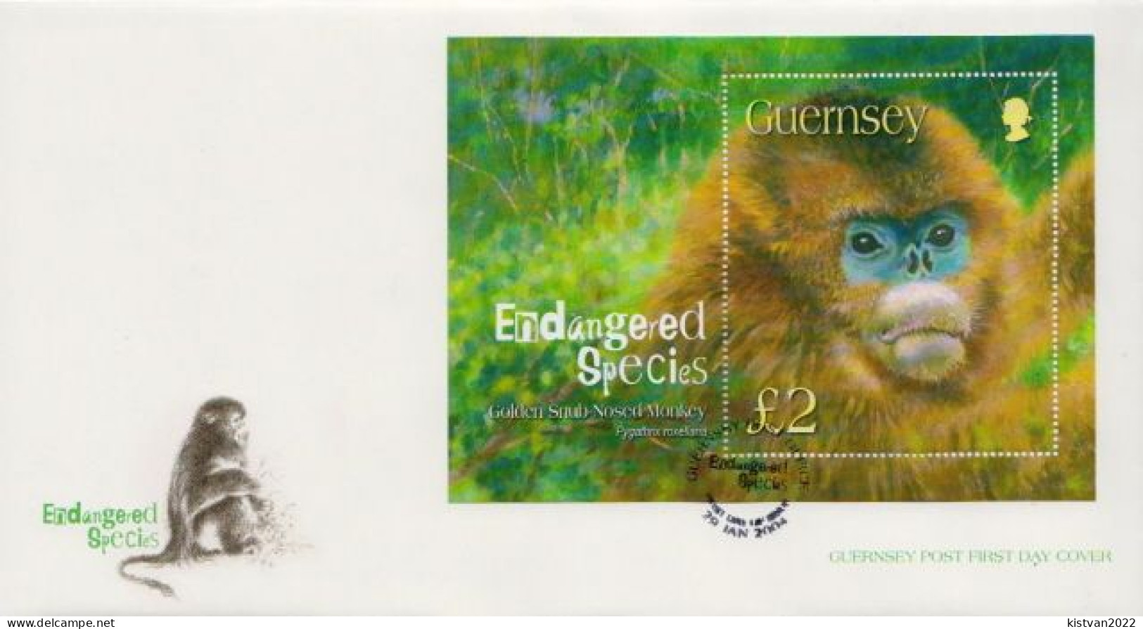 Guernsey SS On FDC - Monkeys