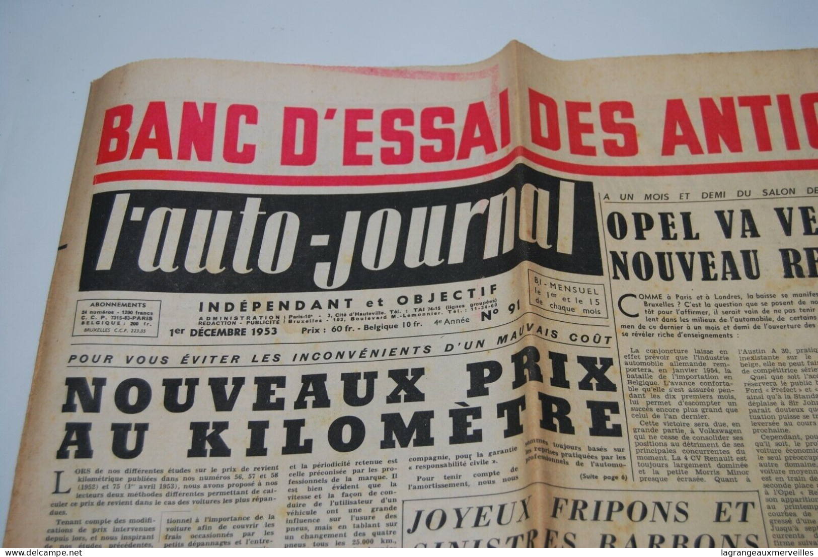 C214 Ancien Journal - L'auto Journal 1953 - 1950 à Nos Jours