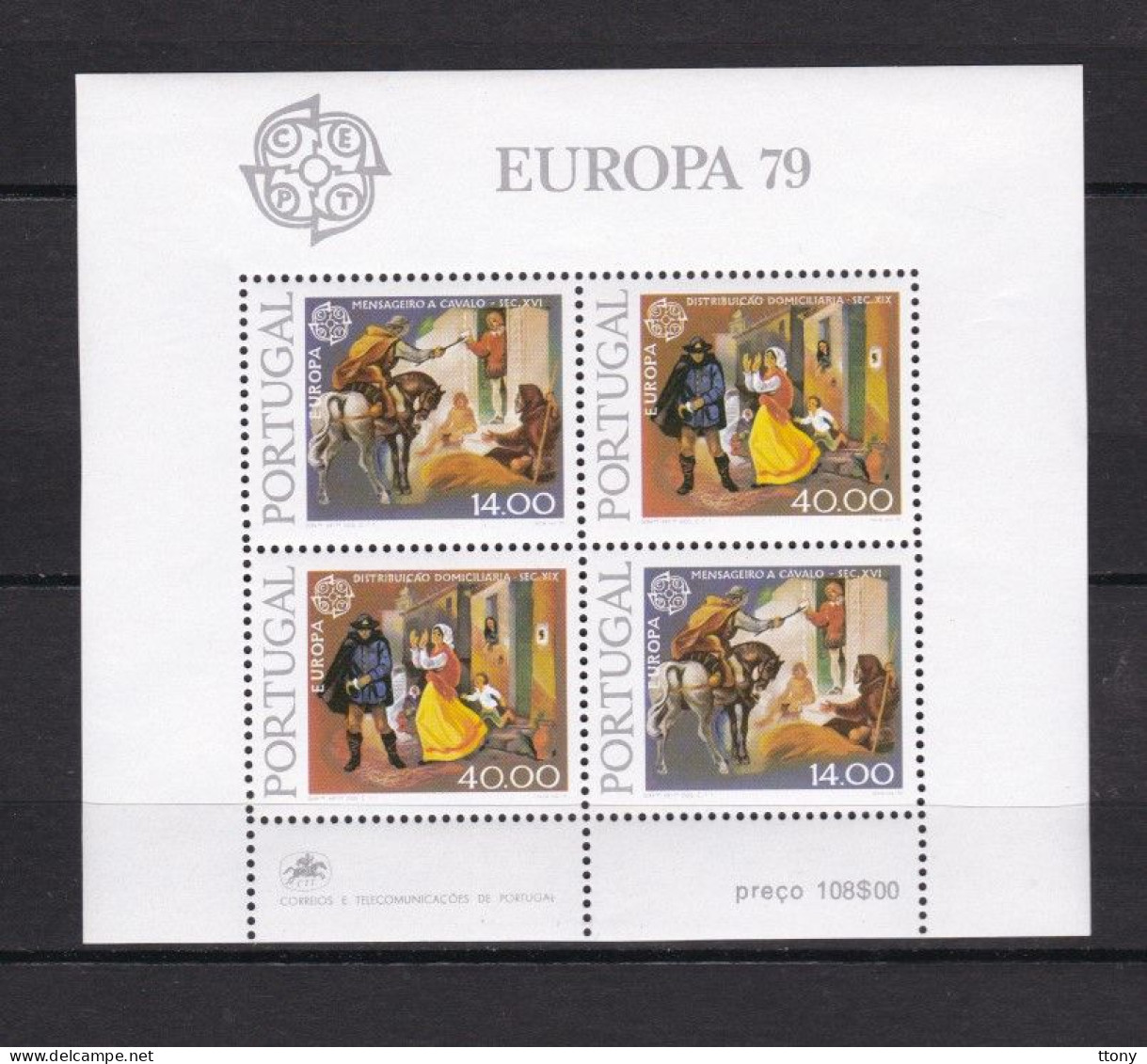 Un Bloc Portugal   N ° 27  Europa 1979  ** C.E.P.T.  Postal History   Mi: PT BL27, Sn: PT 1424a,  Yt: PT BF27 - Blocs-feuillets