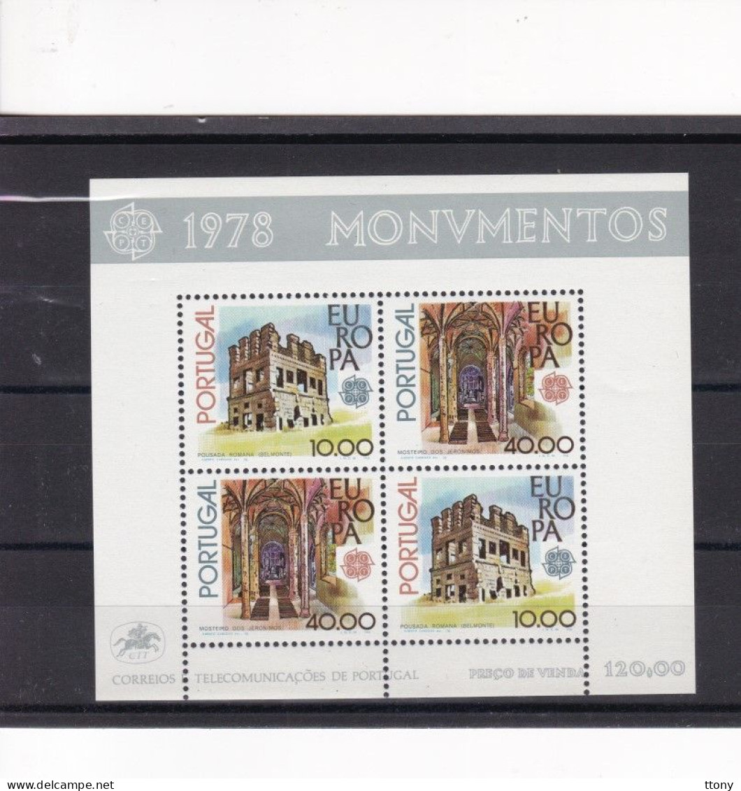 Un Bloc Portugal  Europa 1979    Monuments  ** C.E.P.T.  Mi: PT BL27, Sn: PT 1424a, Yt: PT BF27 - Blocs-feuillets