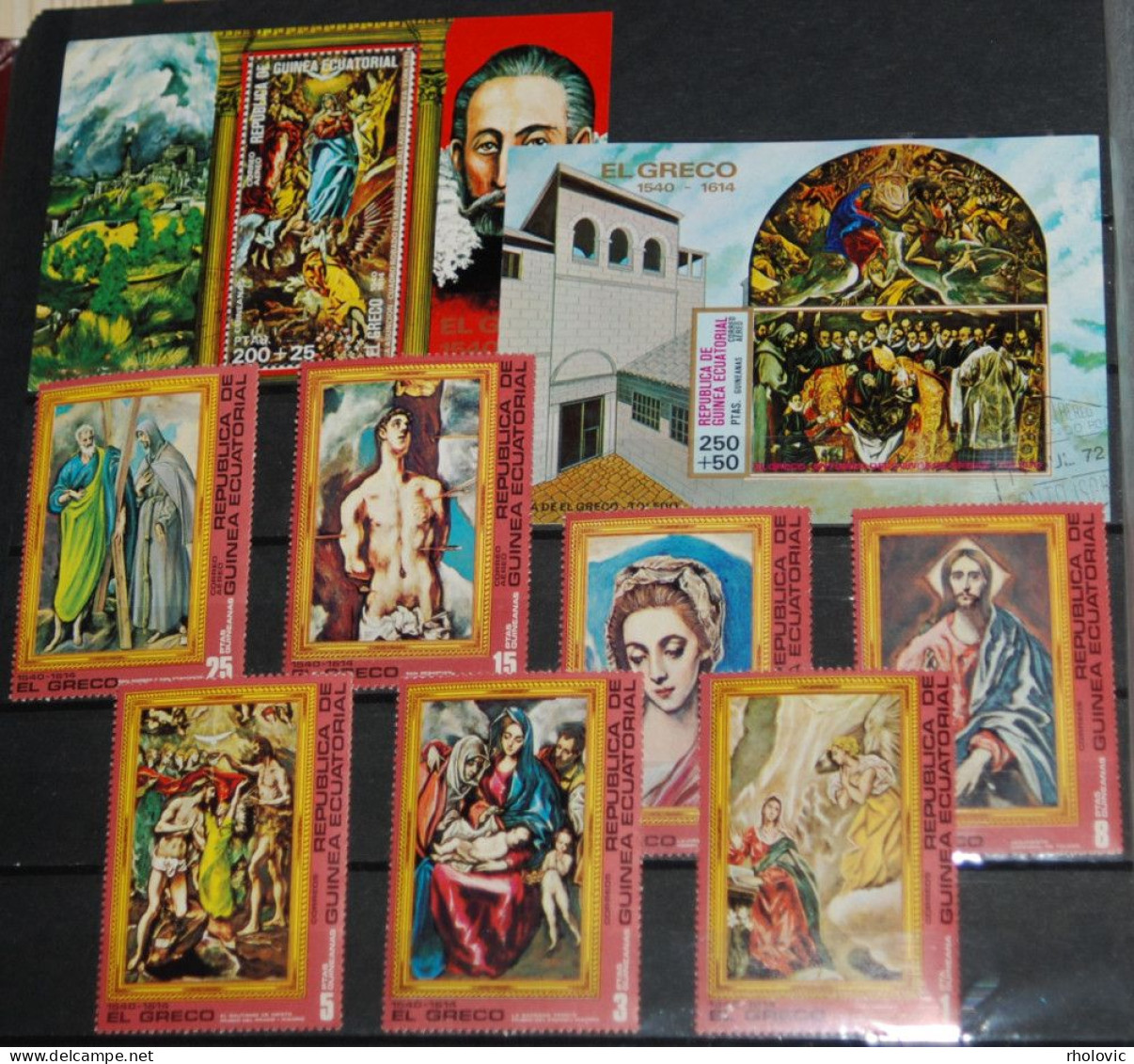 EQUATORIAL GUINEA 1976, Paintings, El Greco, Art, Mi #813-9 + B214-5, Used / MNH** - Religious