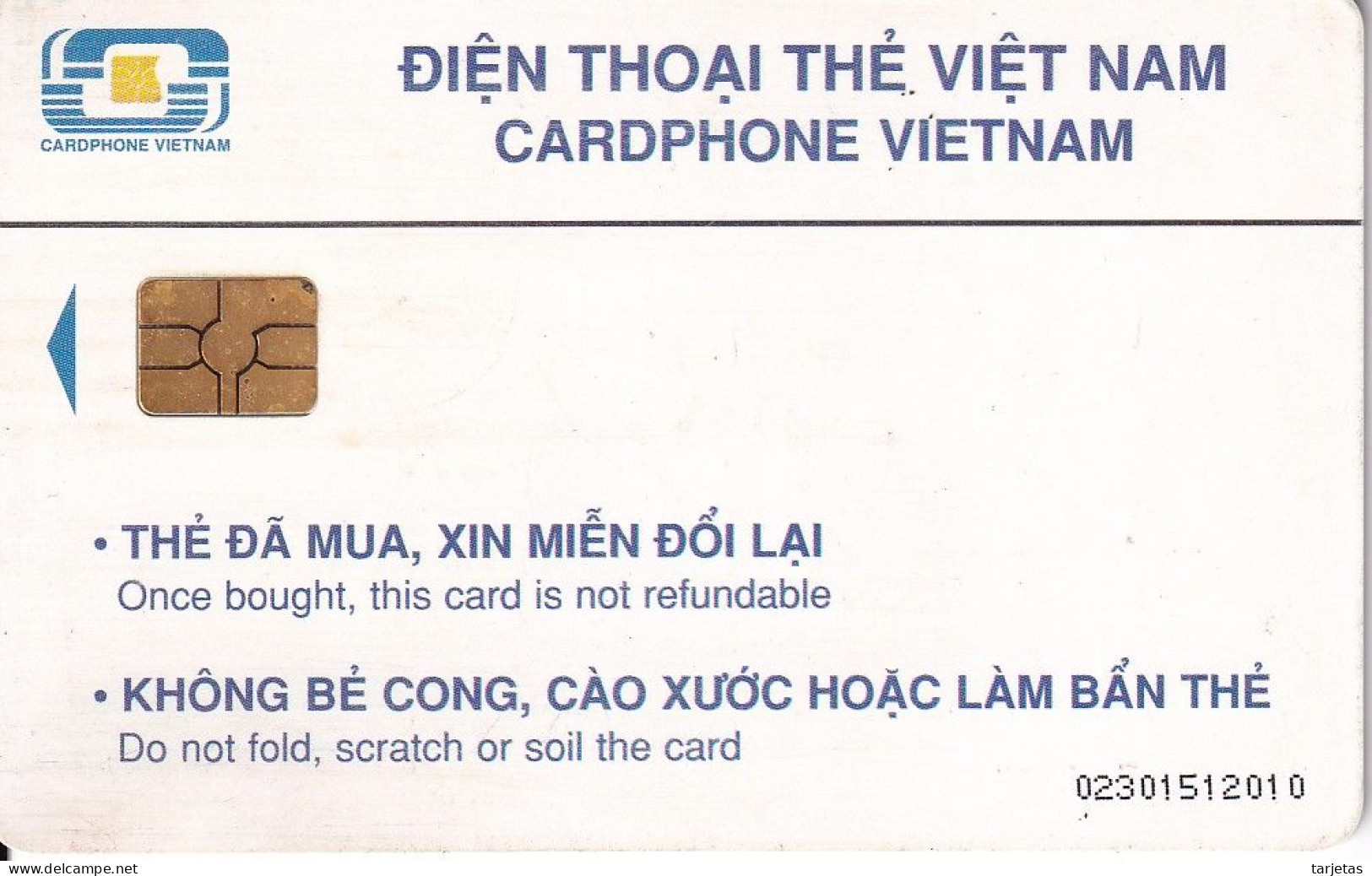 TARJETA CON CHIP DE VIETNAM DE 30000 D CON UNAS TERRAZAS DE ARROZALES - Vietnam