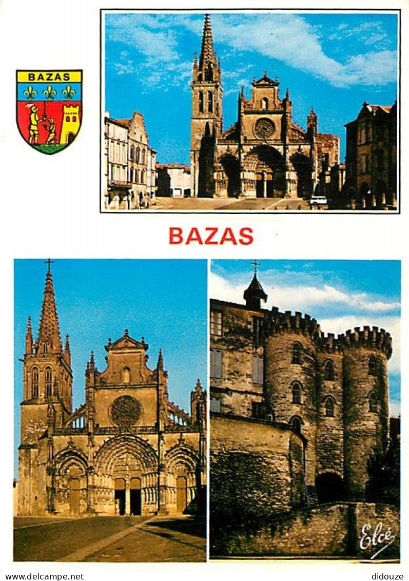 33 - Bazas - Multivues - Blasons - Flamme Postale De Bazas - CPM - Voir Scans Recto-Verso - Bazas