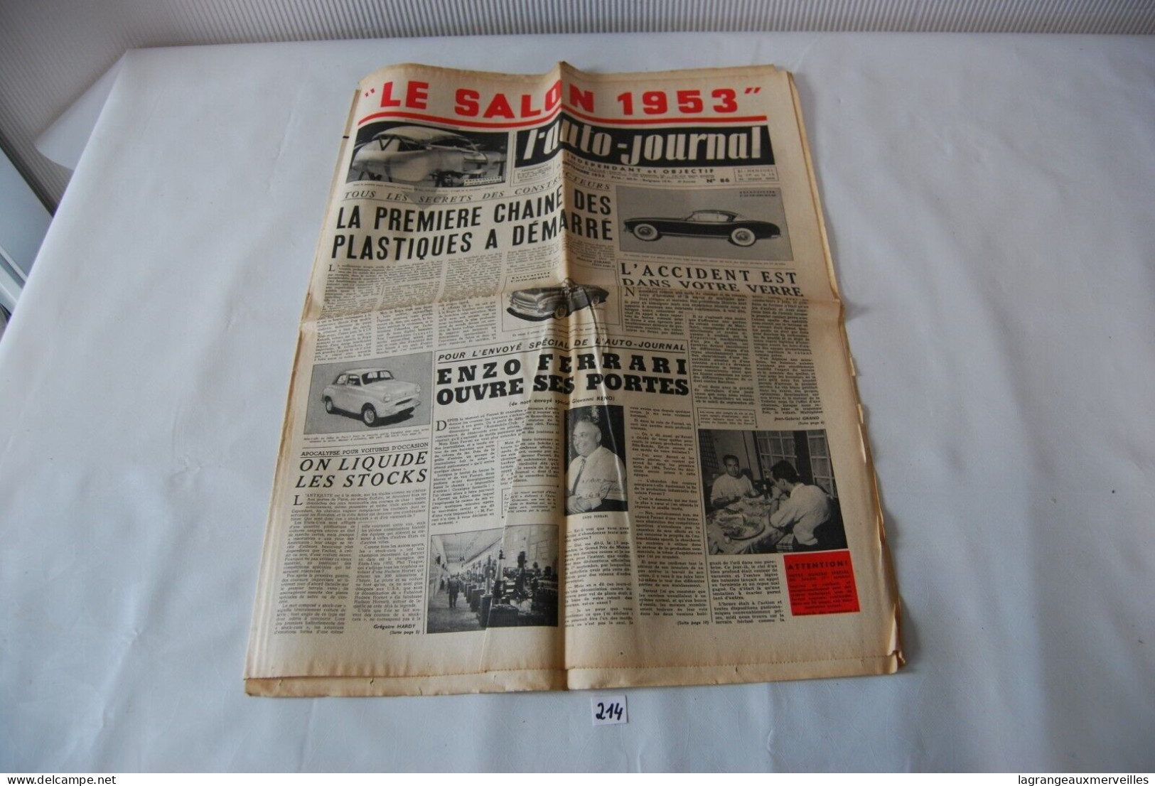 C214 Ancien Journal - L'auto Journal - Salon 1953 - Ferrari - 1950 à Nos Jours