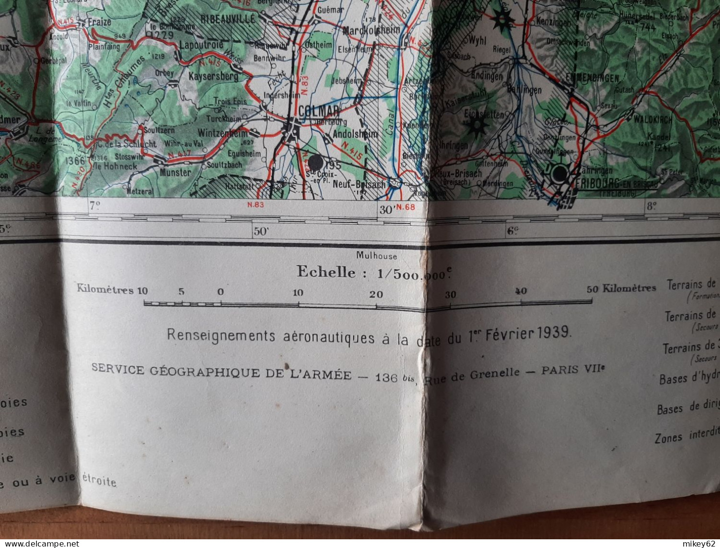 Carte Militaire Type Aviation Strasbourg Tirage Decembre 1939 - Topographische Kaarten