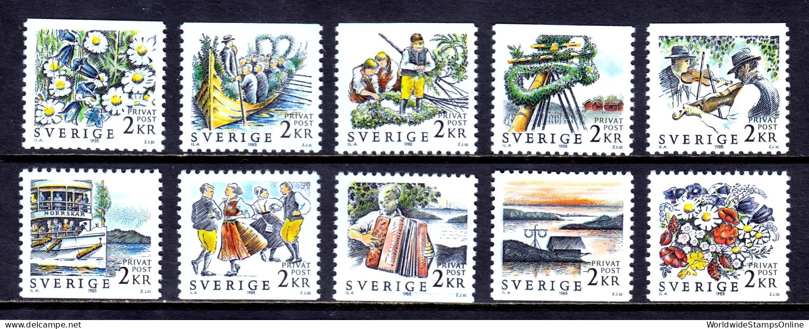 Sweden - Scott #1681-1690 - MNH - SCV $20 - Unused Stamps