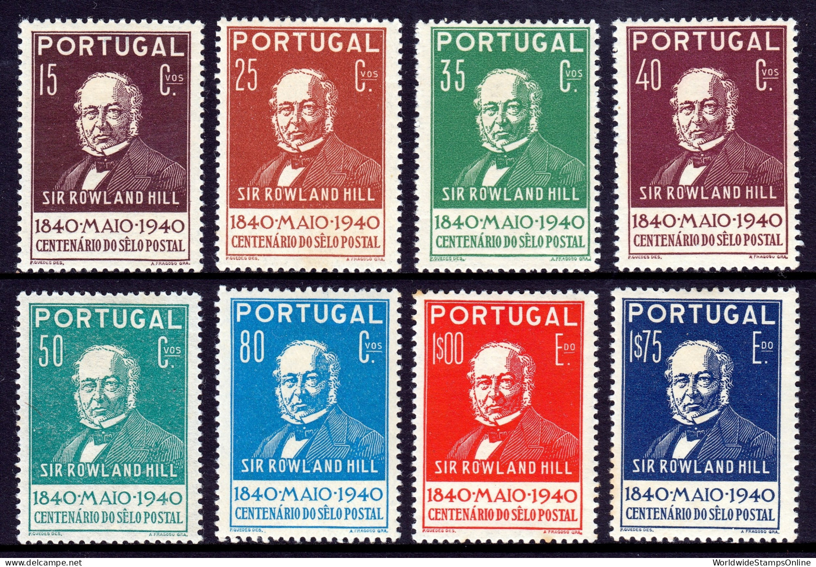 Portugal - Scott #595-602 - MH - See Description - SCV $49 - Unused Stamps