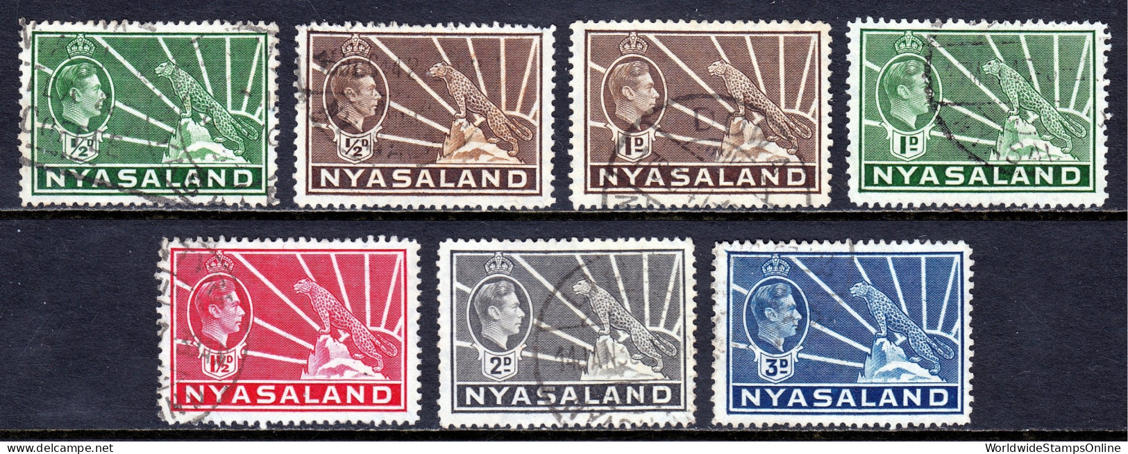 Nyasaland - Scott #54//58 - Used - Short Set - SCV $14 - Nyassaland (1907-1953)