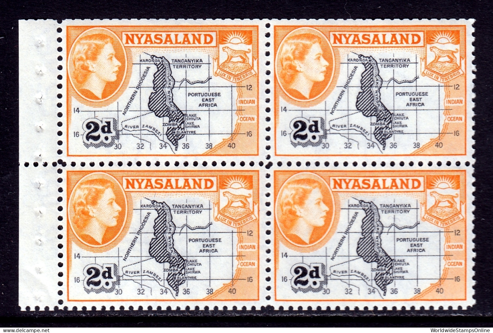 Nyasaland - Scott #100a - MNH - Crease LL In Selvage - SCV $4.25 - Nyassaland (1907-1953)