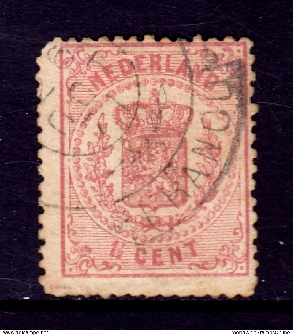 Netherlands - Scott #20 - Used - Tiny Thin, Remnant Gum, Short Perfs - SCV $77 - Gebraucht