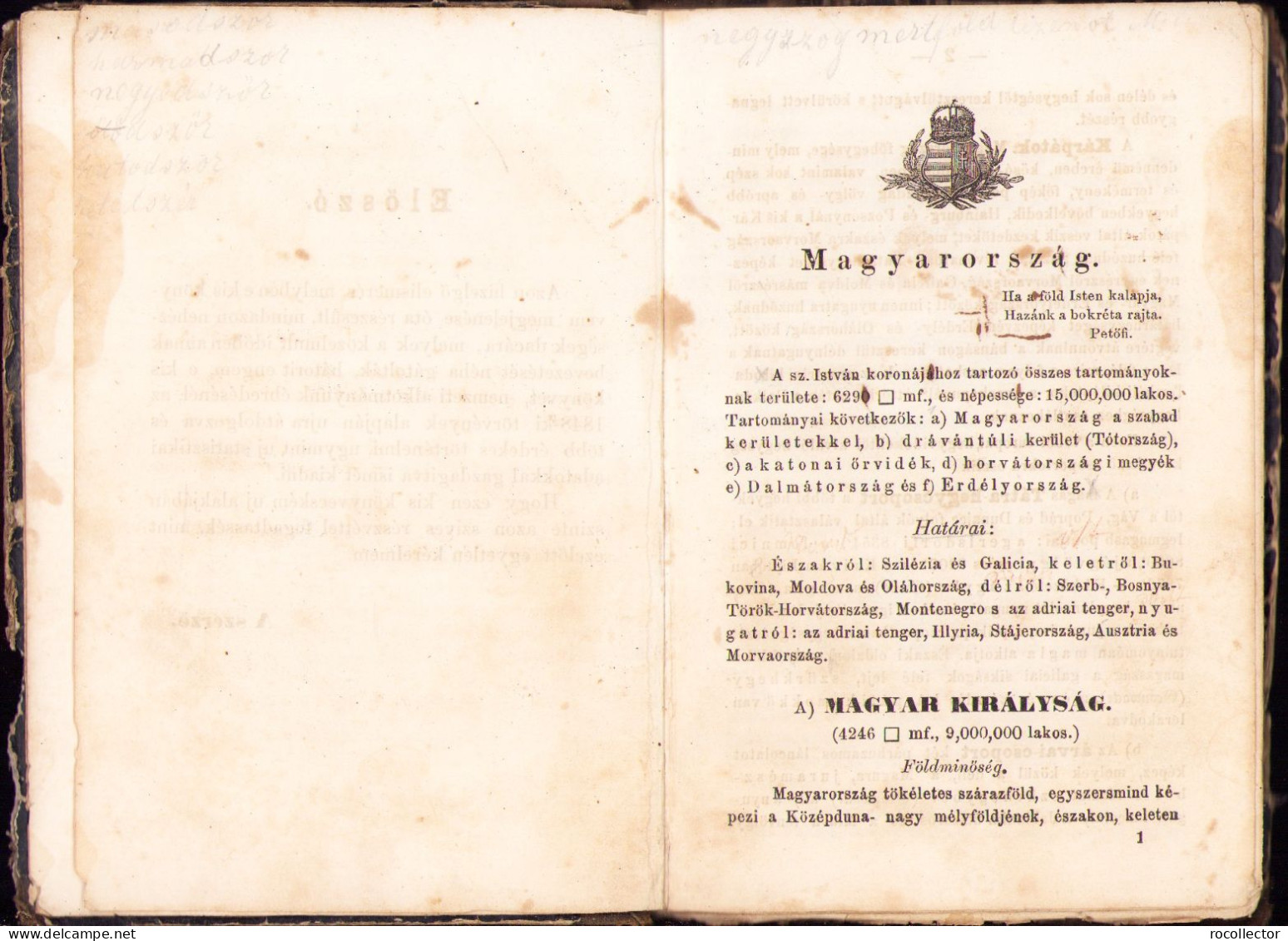 Magyarország Földleirása Irta Kuttner Sándor, 1861, Pest 434SP - Livres Anciens