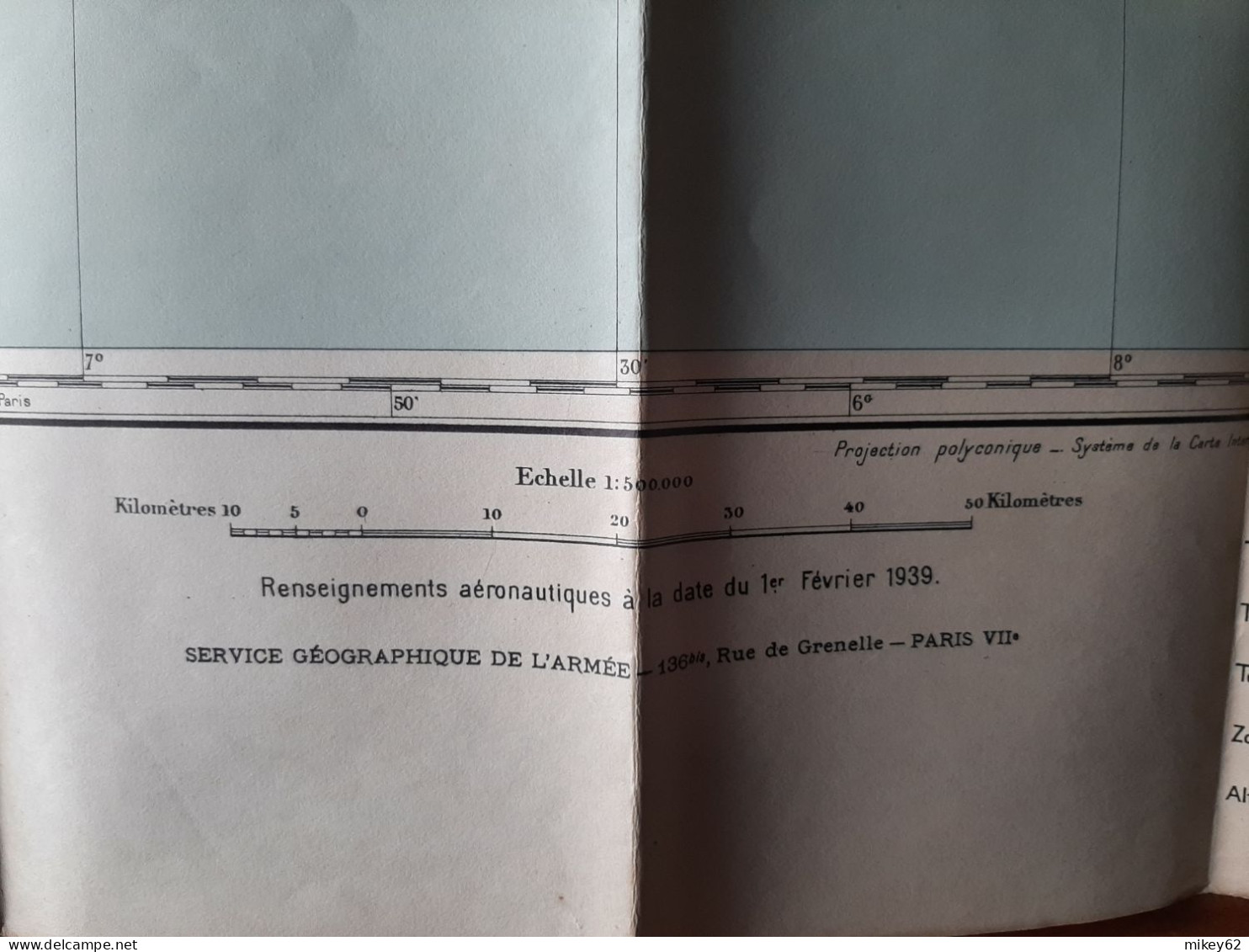 Carte Militaire Type Aviation Nice Tirage Mars 1940 - Topographische Kaarten