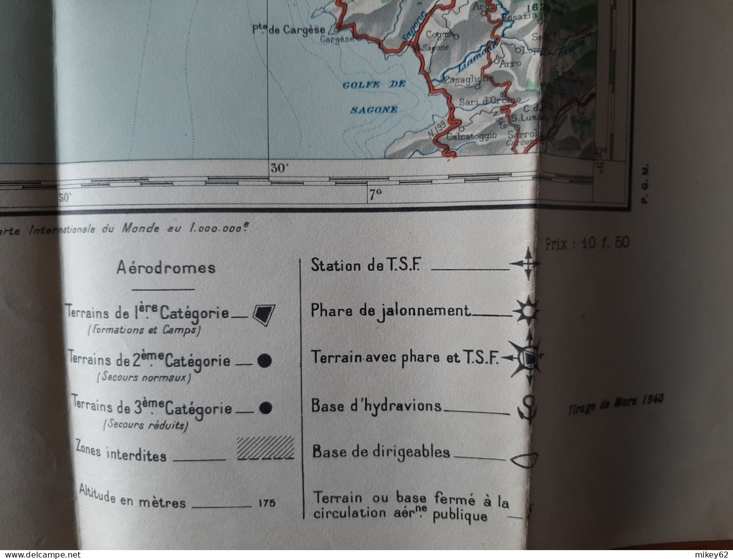 Carte Militaire Type Aviation Nice Tirage Mars 1940 - Topographische Karten