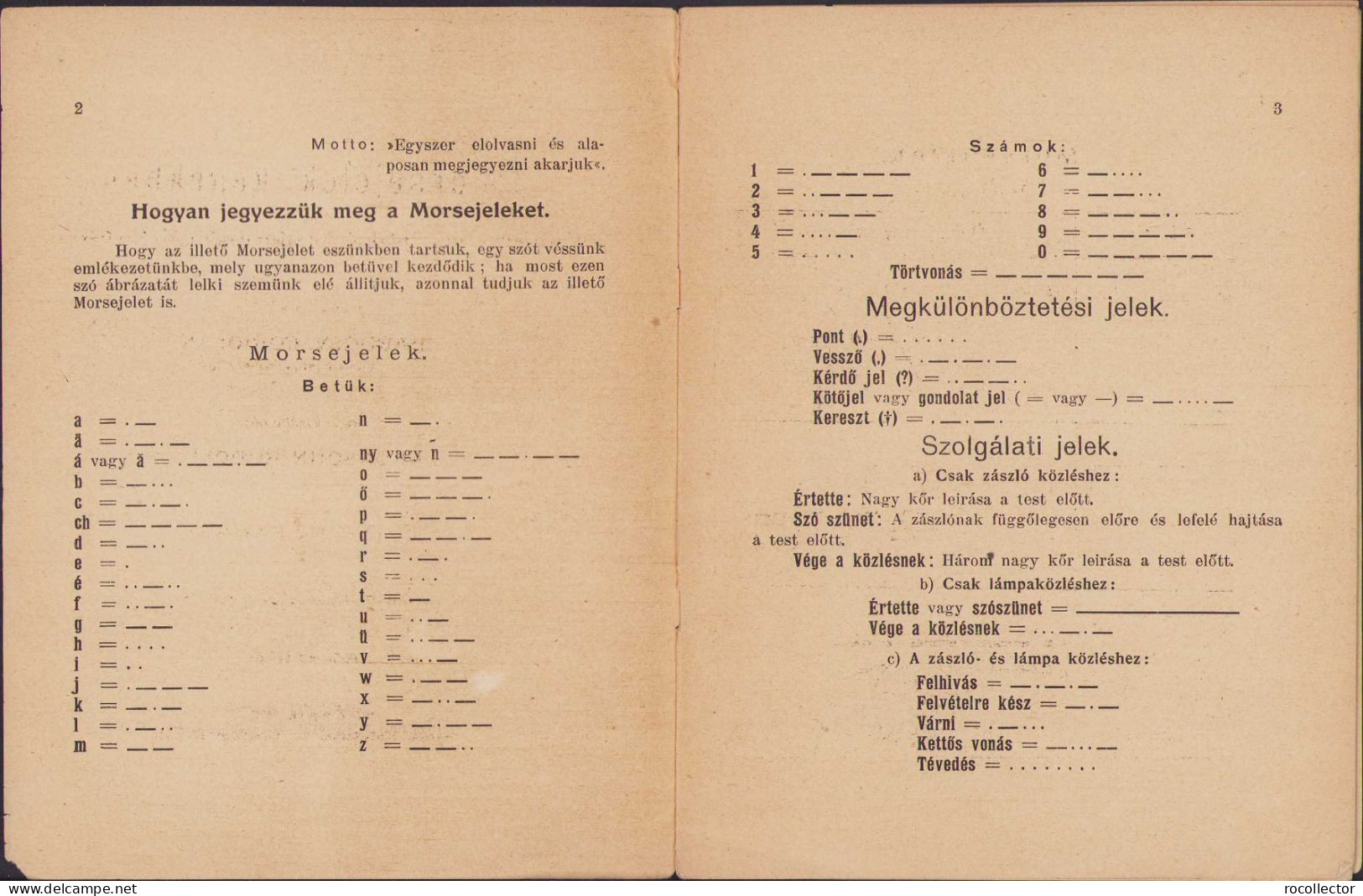 Morsejelek Képekben A Hadsereg Optikai Távjelyőszolgálat Részére Irta Bárdosy Coriolan 1912 Brassó 422SP - Alte Bücher