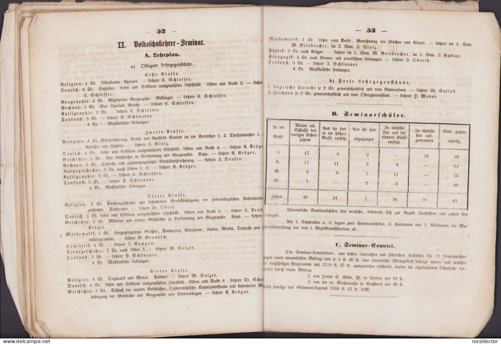 Programm des evangelischen Gymnasiums A. C. zu Mediasch und der damit vereinigten Schulanstalten für das Schuljahr 1857