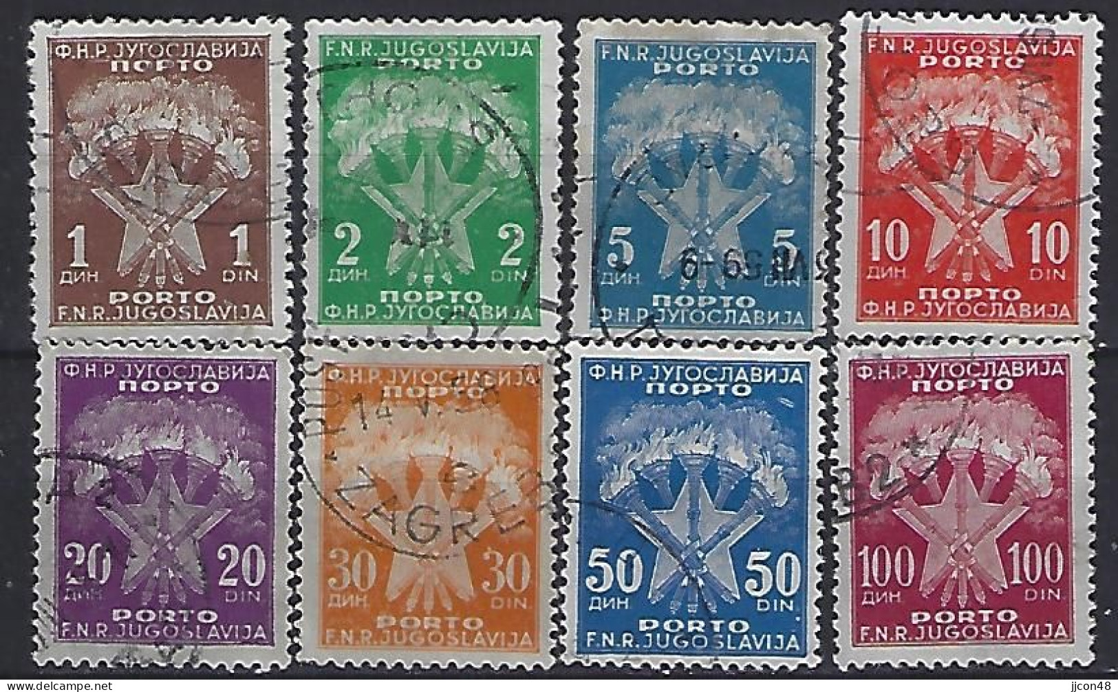 Jugoslavia 1951-62  Portomarken (o) Mi.100-107 - Impuestos