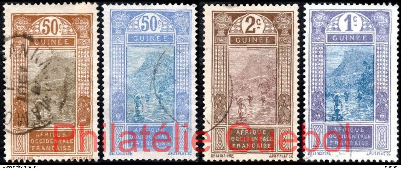 Guinée Française Obl. N°  93. 92. 64. Et 63 - Gué à Kitim - Used Stamps