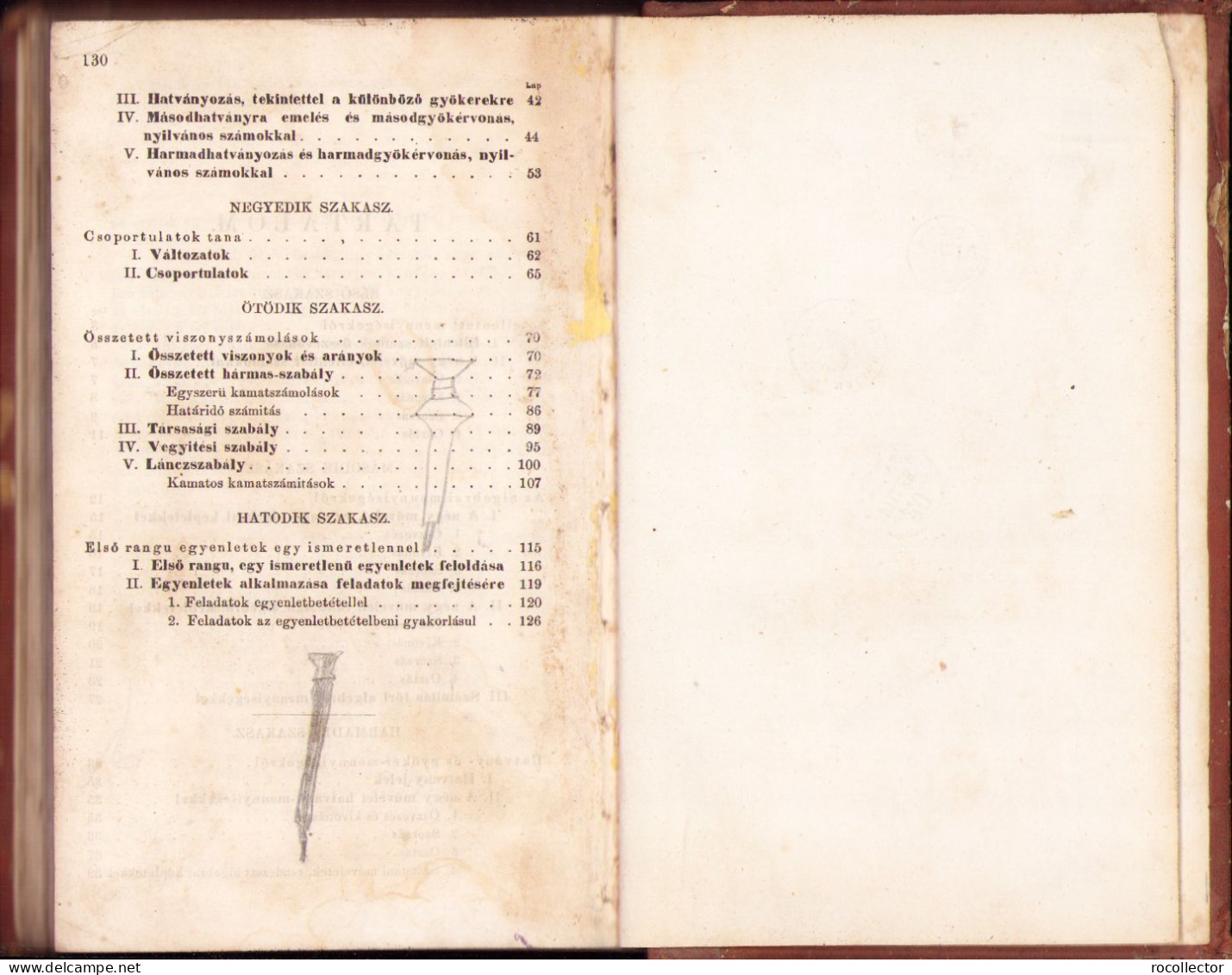 Számitástan (Arithmetica) Alsó gymnasiumok számára irta Mocnik Ferencz, 1865, Pest 377SP