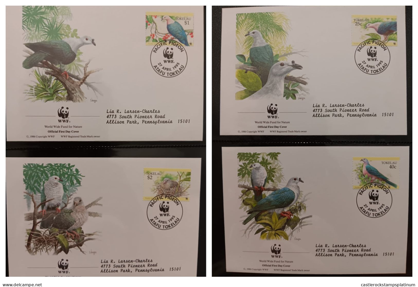 O)  TOKELAU, WWF,  WORLD WILDLIFE  FUND,  BIRDS,  PACIFIC - PIGEON,  FDC XF - Tokelau