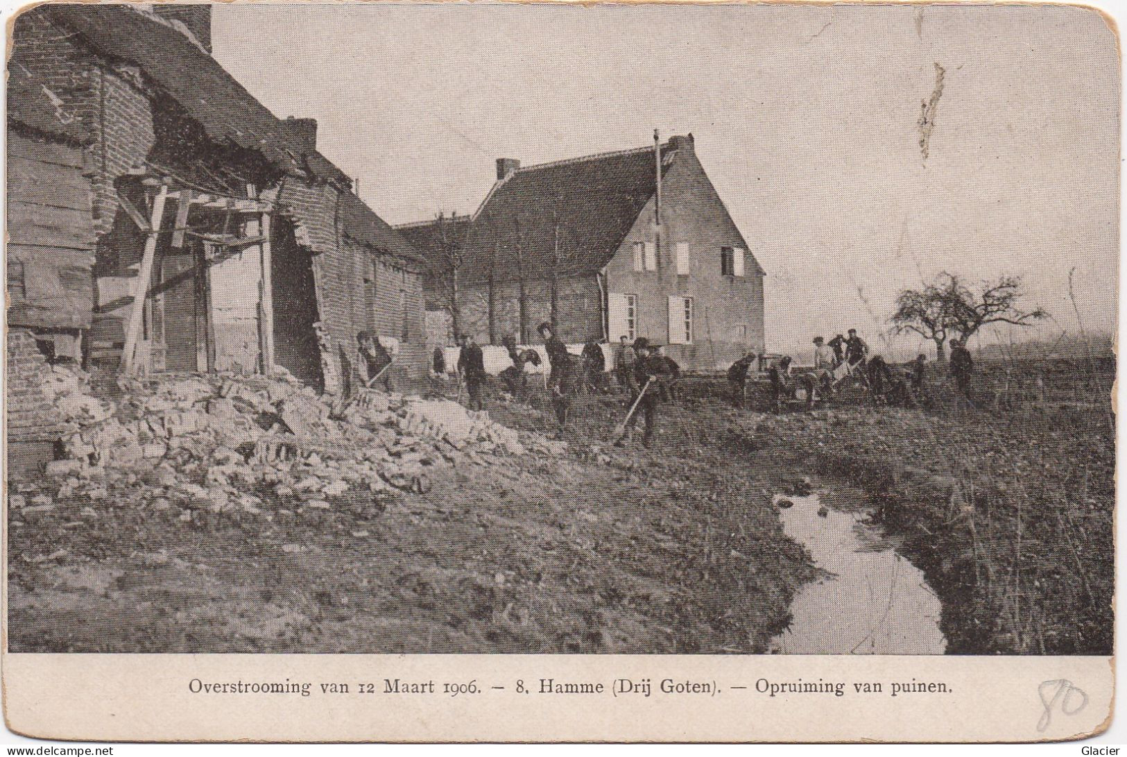 Hamme - Overstrooming 12 Maart 1906 - ........1 Euro !!!!!! - Hamme