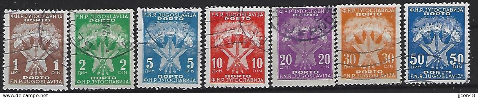 Jugoslavia 1951-62  Portomarken (o) Mi.100-106 - Segnatasse