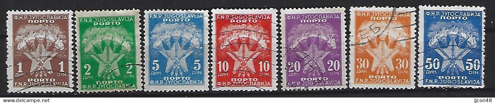 Jugoslavia 1951-62  Portomarken (o) Mi.100-106 - Timbres-taxe