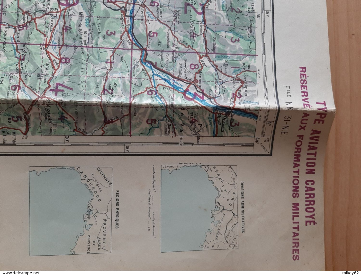 Carte Militaire Type Aviation Marseille Tirage Mars 1940 - Mapas Topográficas