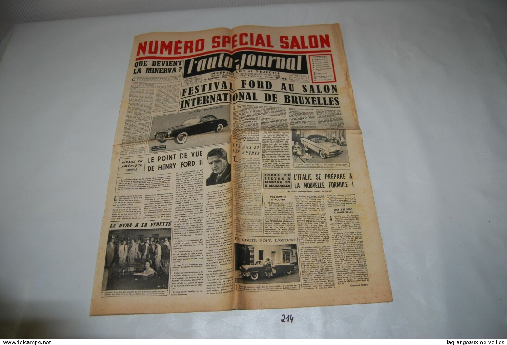 C214 Ancien Journal - L'auto Journal - 1954 Série Spéciale - 1950 à Nos Jours