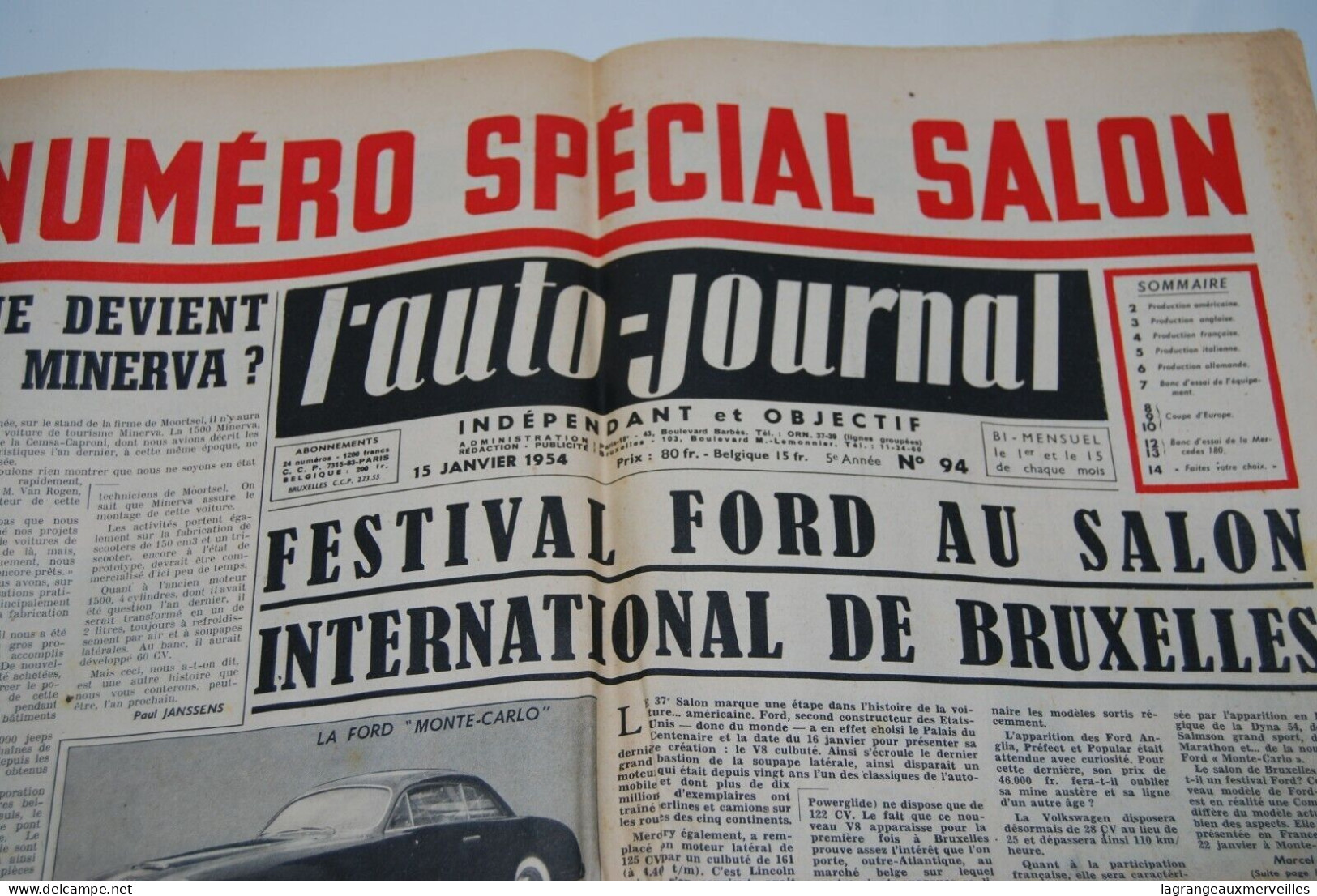 C214 Ancien Journal - L'auto Journal - 1954 Série Spéciale - Desde 1950