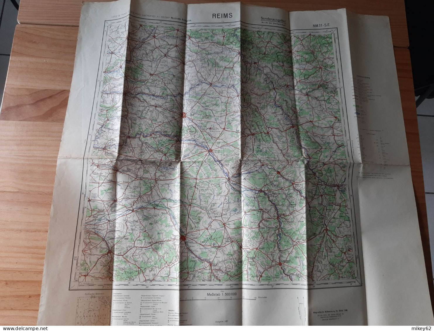 Carte Militaire Type Aviation Reims Allemande - Topographische Karten