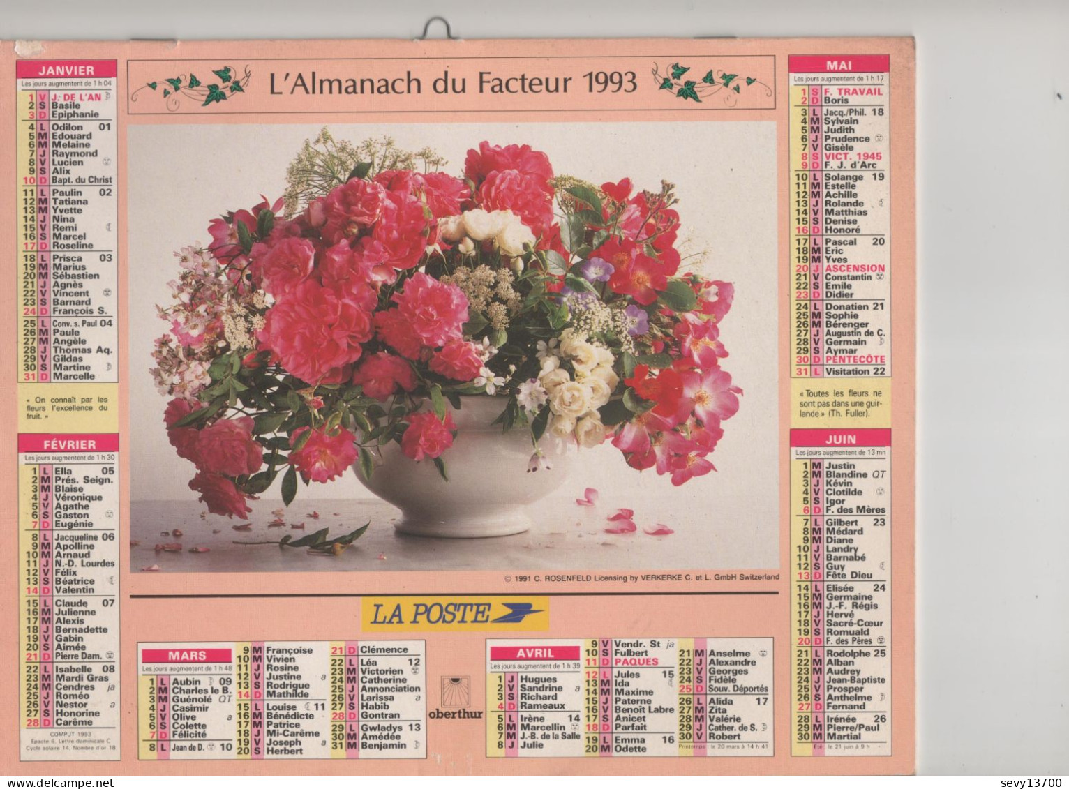 Almanach Du Facteur 1993 - Grand Format : 1991-00