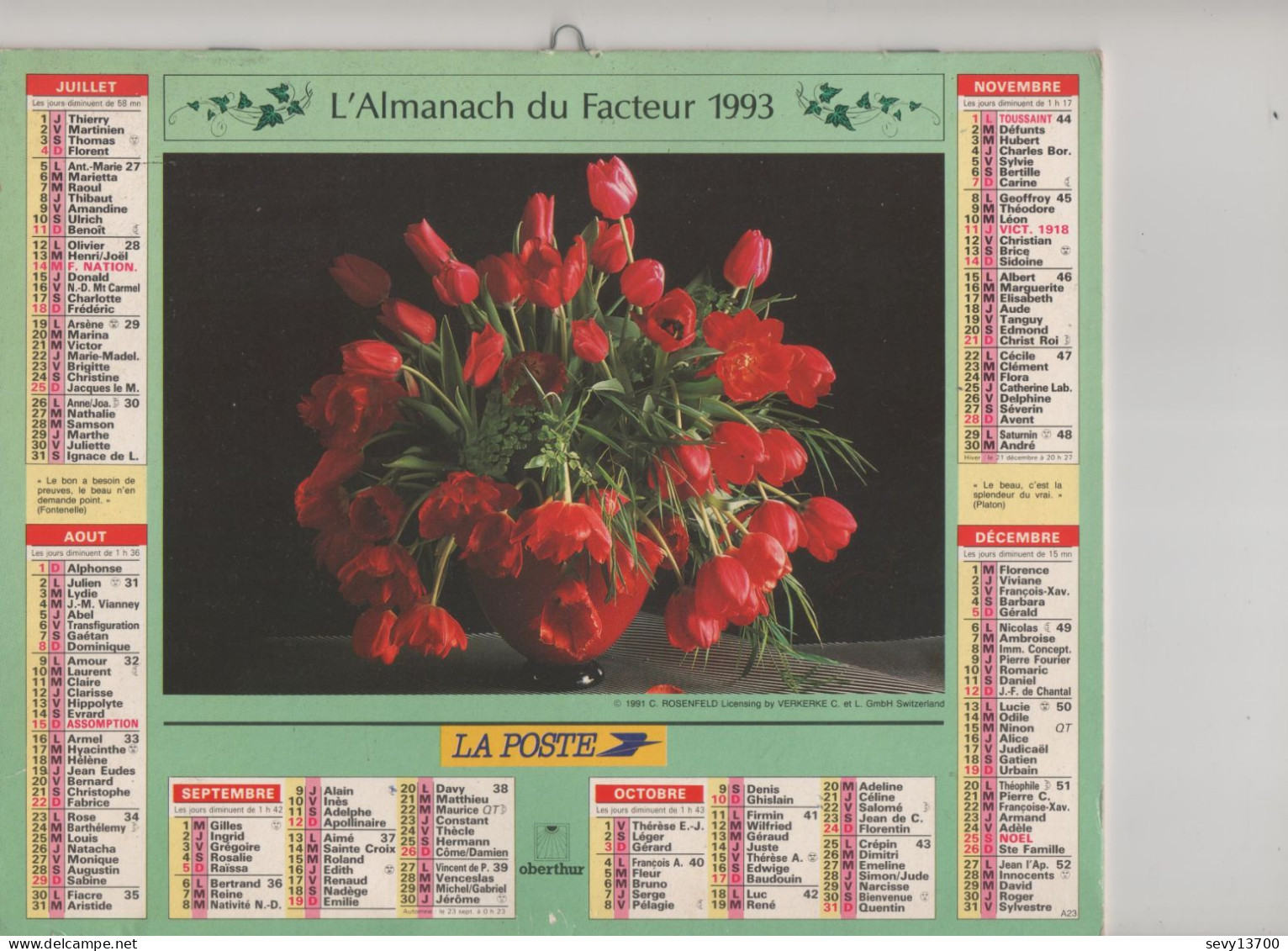 Almanach Du Facteur 1993 - Grand Format : 1991-00