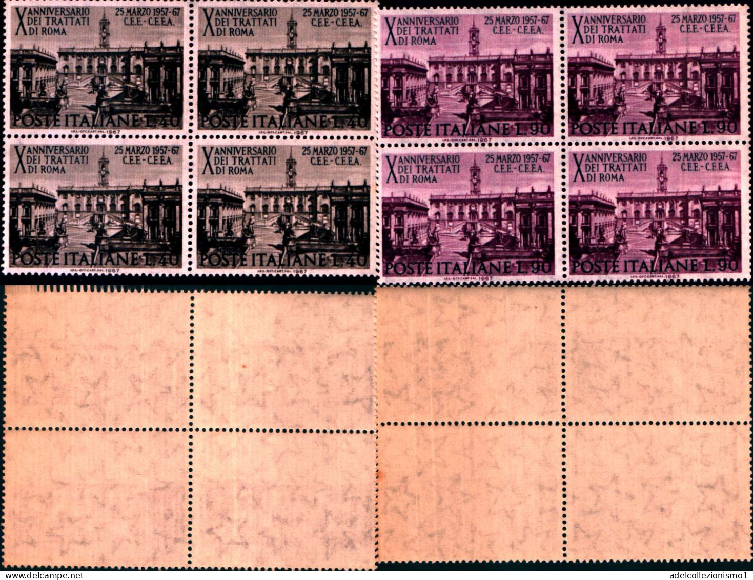 17277A) lotto quartine italiane mnh**