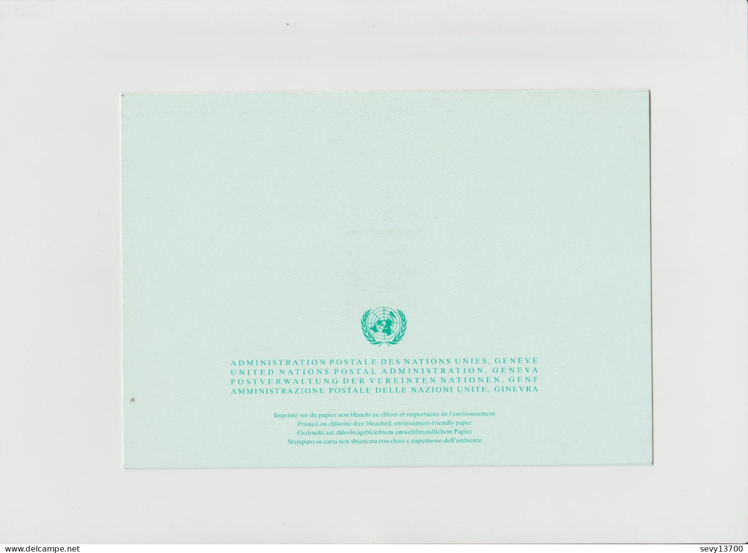 4 Cartes de voeux ONU, united nations, 1991 Clown, 1992 Facteur, 1994 Colombe de la Paix, 1995