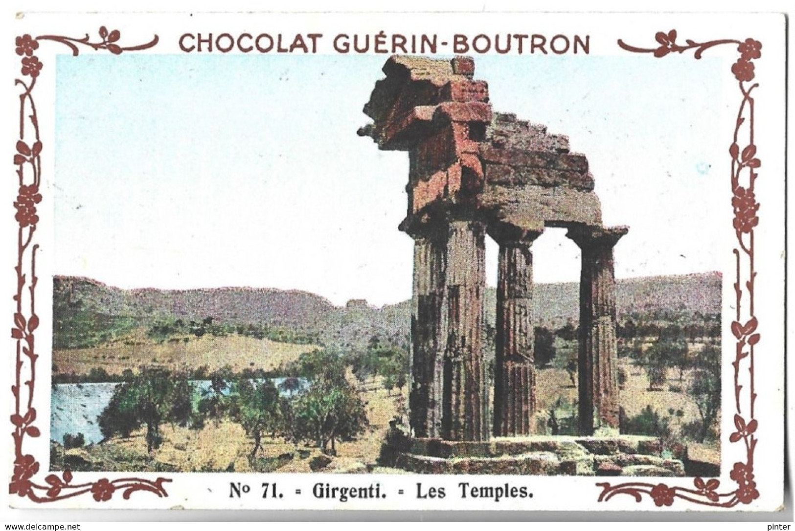 CHROMO - Chocolat GUERIN BOUTRON - N° 71 - GIRGENTI - Les Temples - Guerin Boutron