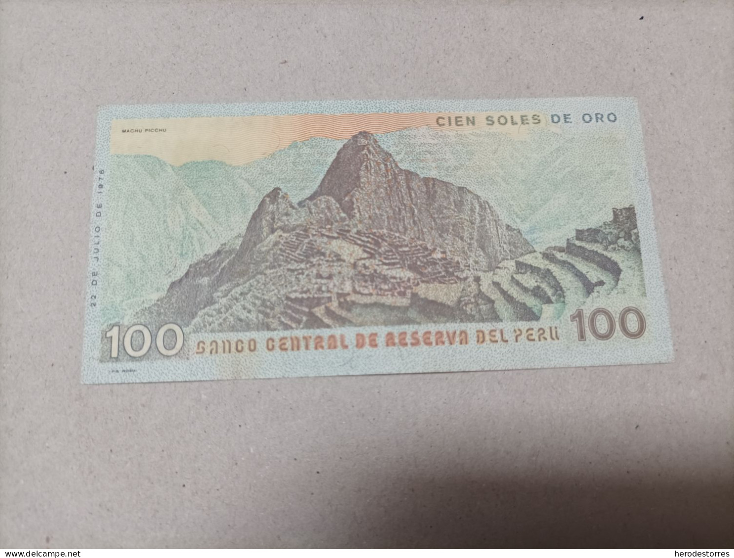 Billete Perú, 100 Soles, Año 1976, Serie A, UNC - Peru