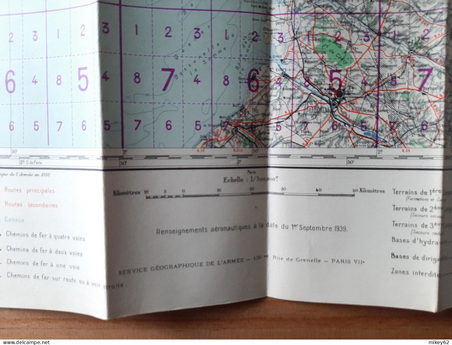 Carte Militaire Type Aviation Calais Tirage Mars 1940 - Topographische Karten