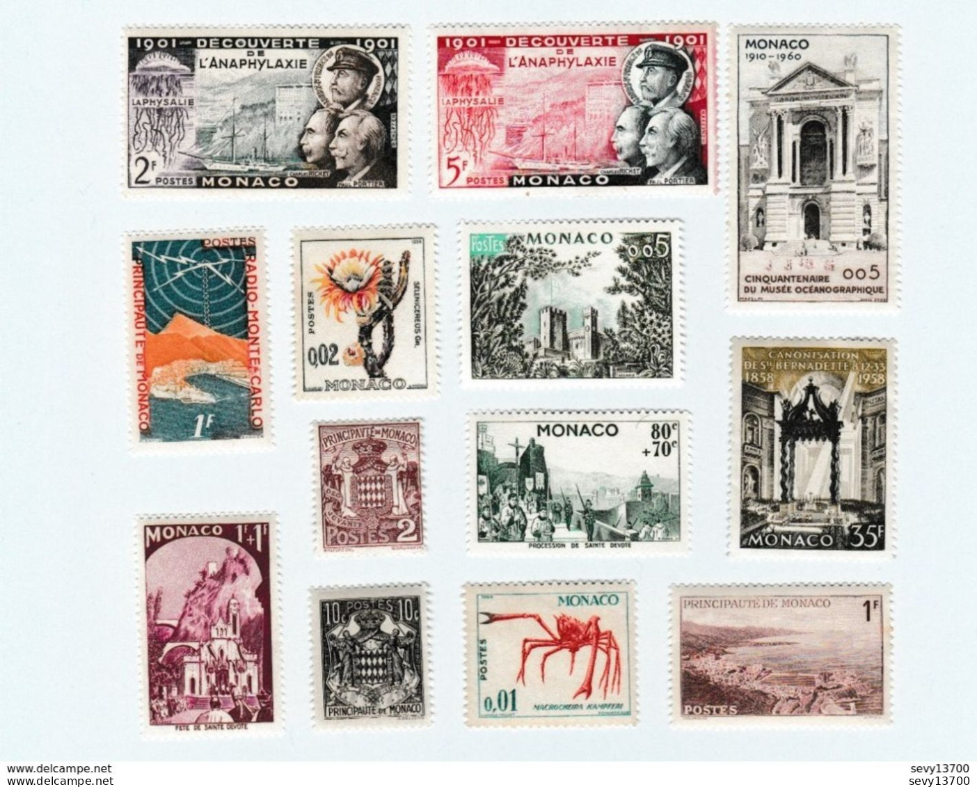 Monaco Lot De 29 Timbres 13 Neufs Et 16 Oblitérés - Collezioni & Lotti