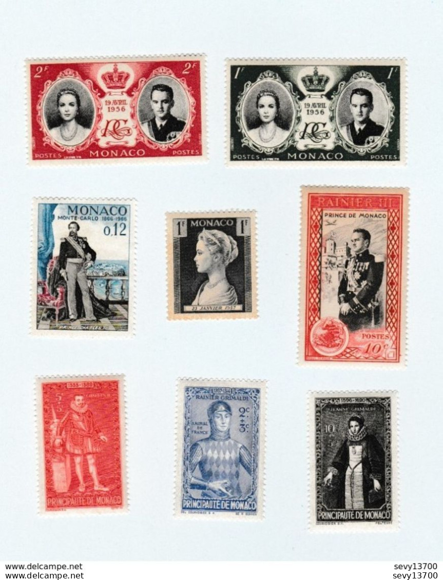 Monaco Lot De 8 Timbres Neufs Princes Et Princesses - Collections, Lots & Series