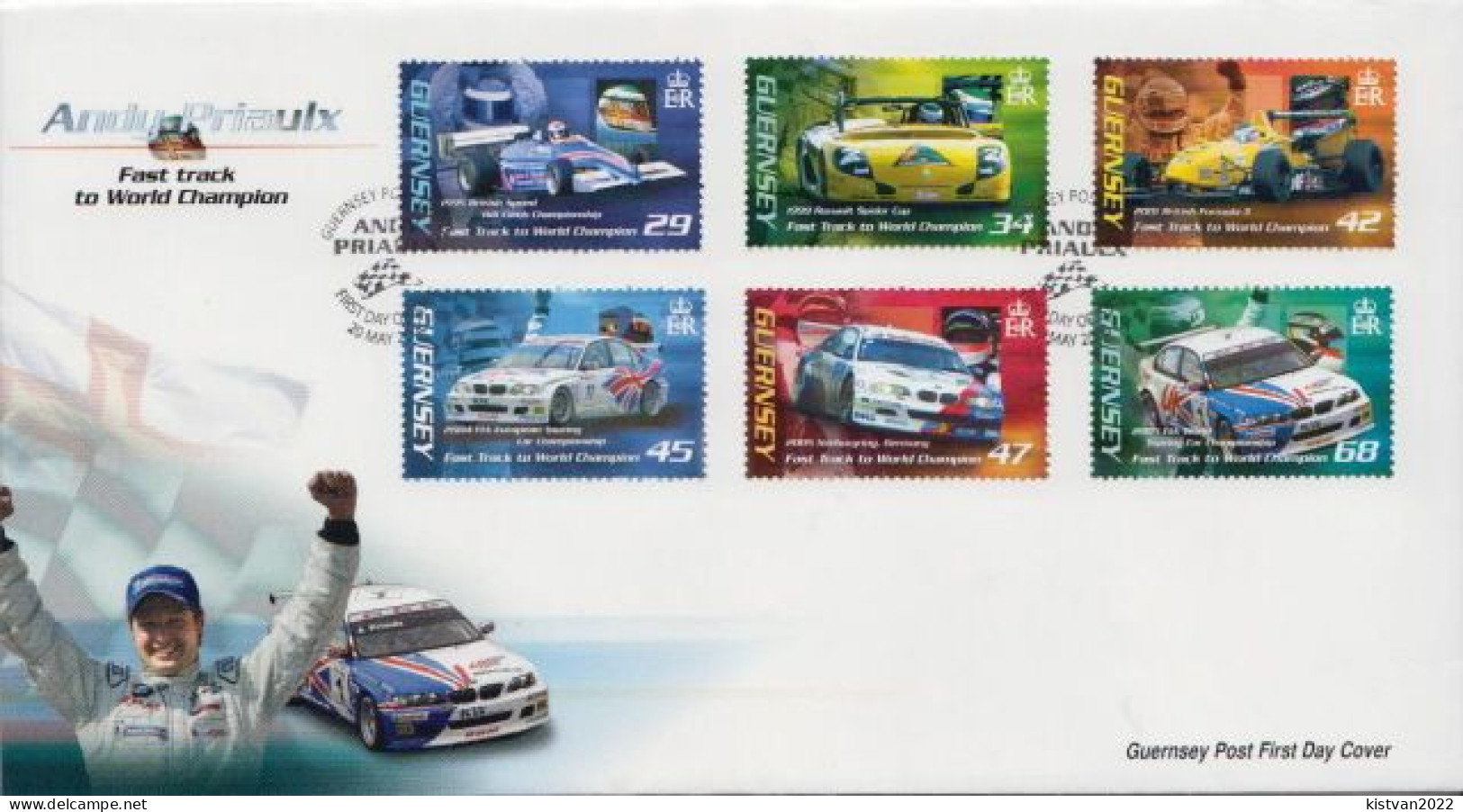 Guernsey Set On FDC - Auto's