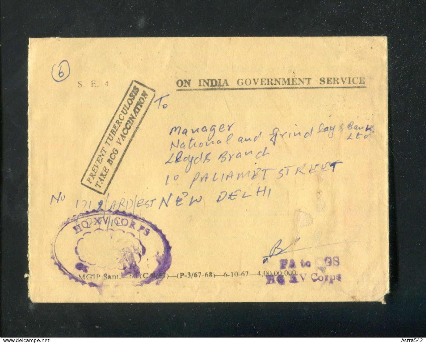 "INDIEN" Brief "ON INDIA GOVERNMENT SERVICE" (A0218) - Official Stamps