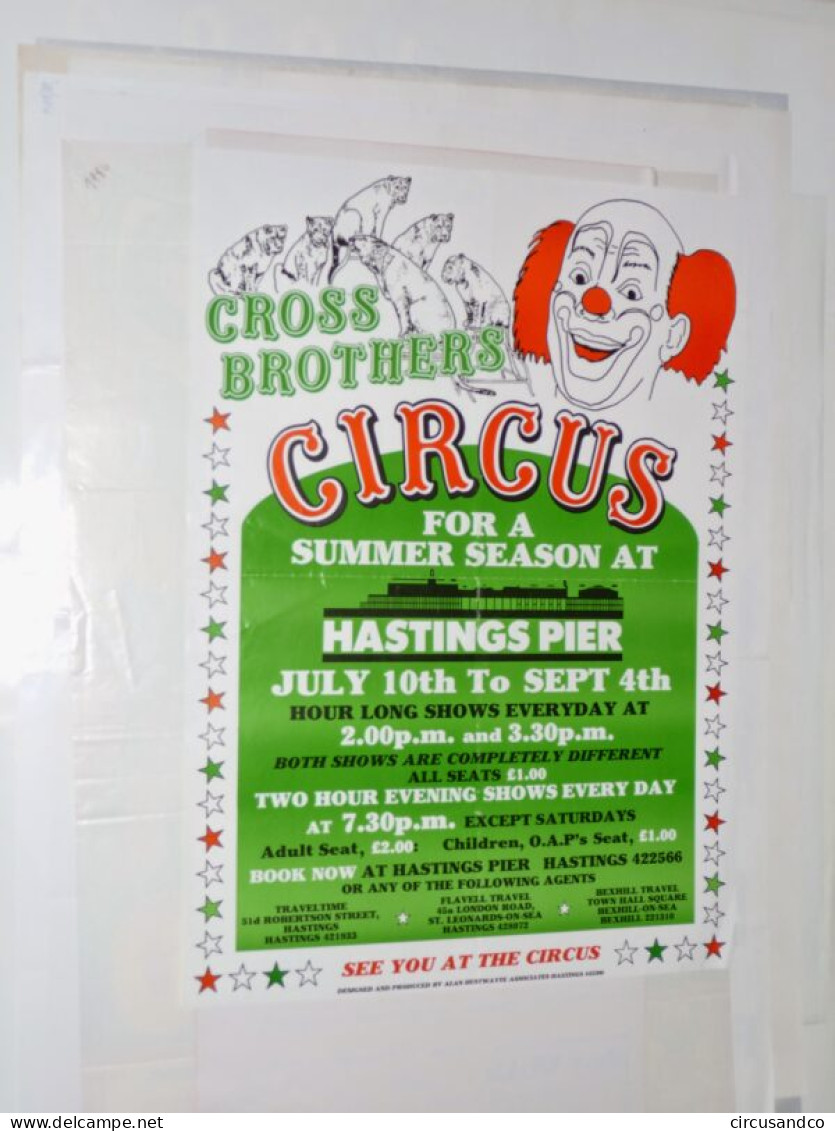 Affiche Cross Brothers Circus 1983 - Hastings - Collezioni