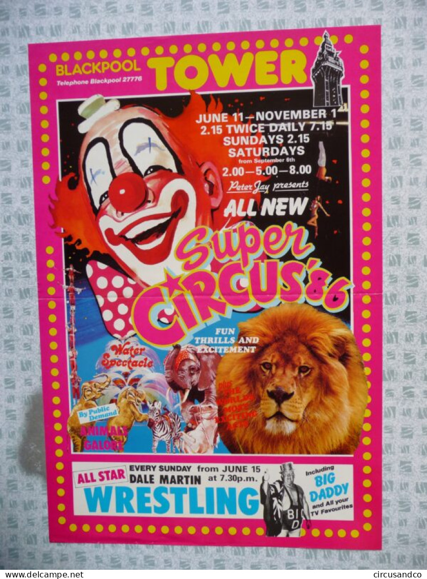 Affiche Blackpool Tower Super Circus 1986 - Collezioni